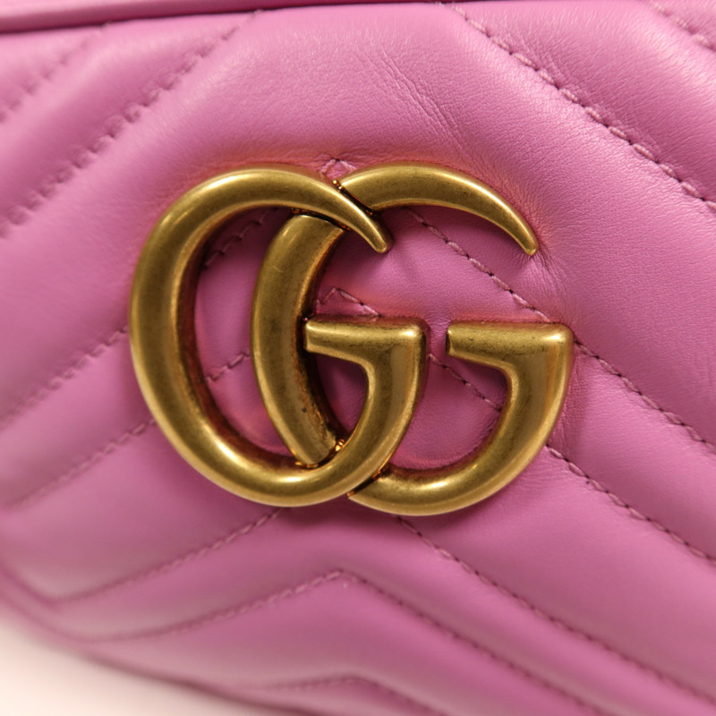 GUCCI 牛皮皮革GG Marmont金扣肩背袋-9