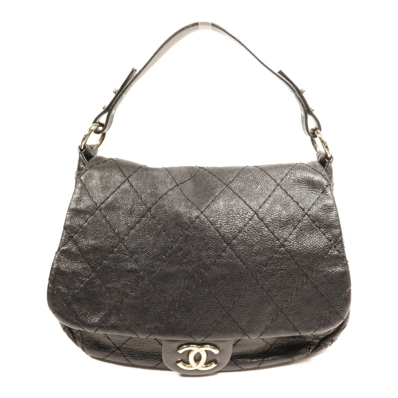 CHANEL 牛皮皮革Shoulder Bag銀扣肩背袋-0