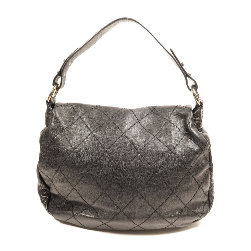 CHANEL 牛皮皮革Shoulder Bag銀扣肩背袋-1