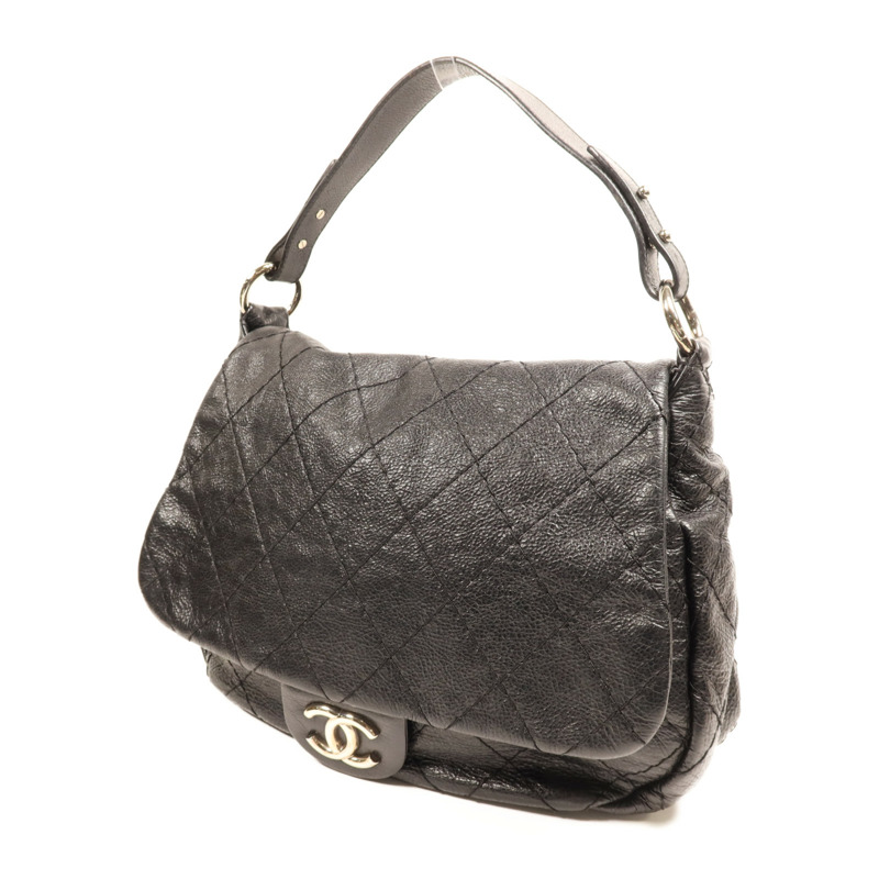 CHANEL 牛皮皮革Shoulder Bag銀扣肩背袋-2
