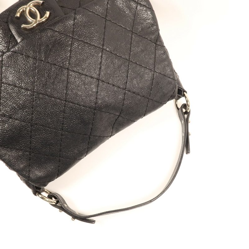 CHANEL 牛皮皮革Shoulder Bag銀扣肩背袋-4