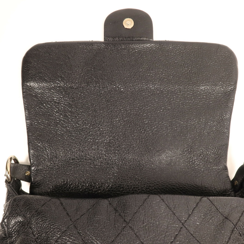 CHANEL 牛皮皮革Shoulder Bag銀扣肩背袋-12