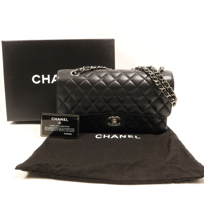 CHANEL 牛皮皮革Classic 25銀扣鏈帶肩背袋-6