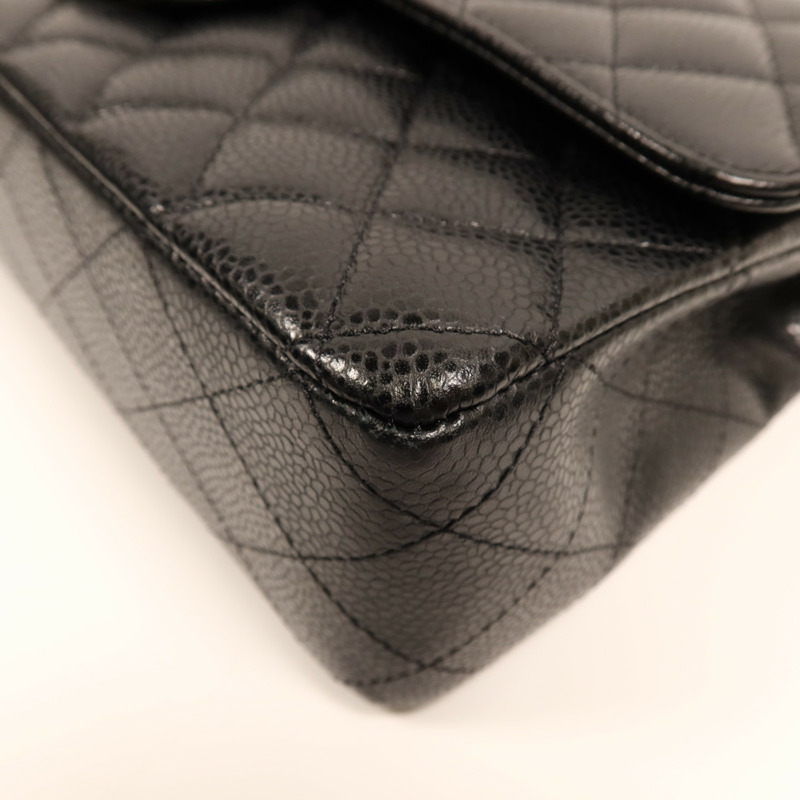 CHANEL 牛皮皮革Classic 25銀扣鏈帶肩背袋-12
