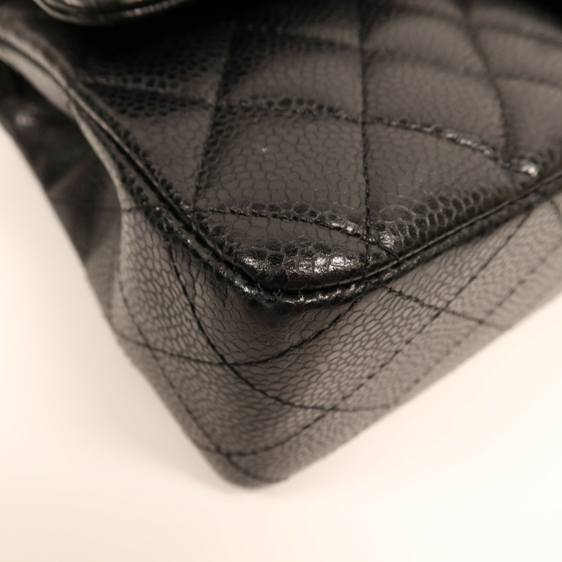 CHANEL 牛皮皮革Classic 25銀扣鏈帶肩背袋-13