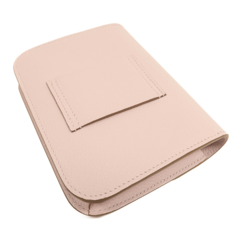 HERMES Evercolor皮革Constance Silm銀扣手拿包Rose Dragee-3