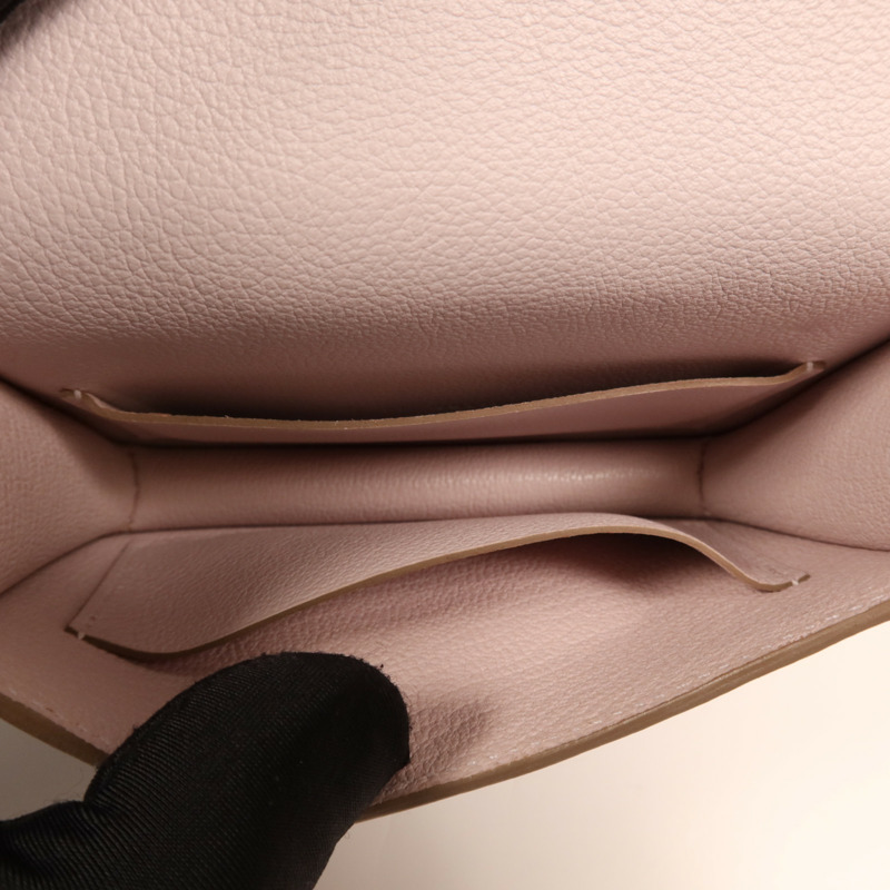 HERMES Evercolor皮革Constance Silm銀扣手拿包Rose Dragee-6