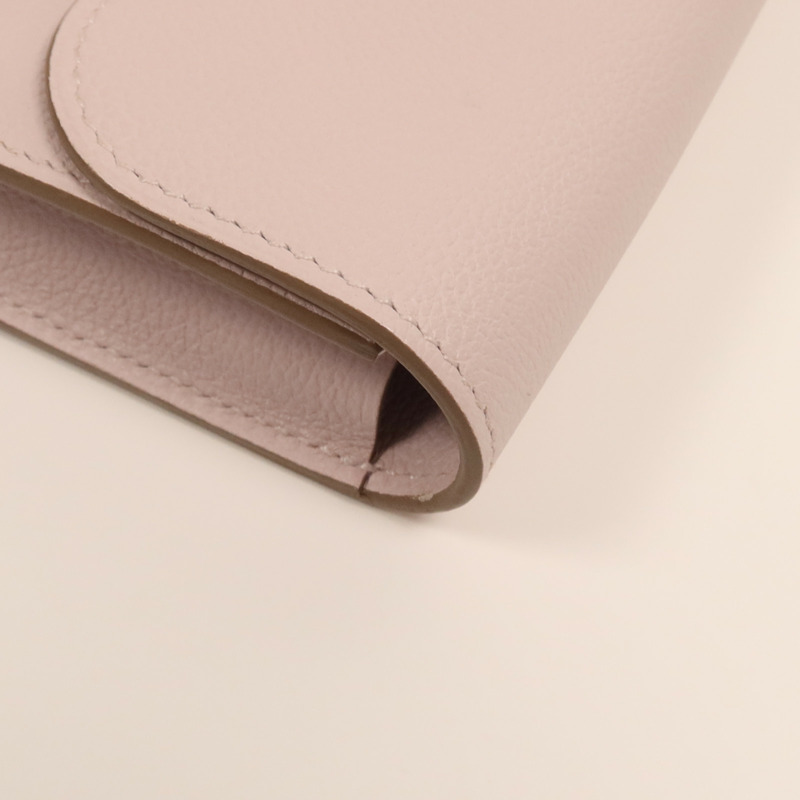 HERMES Evercolor皮革Constance Silm銀扣手拿包Rose Dragee-15