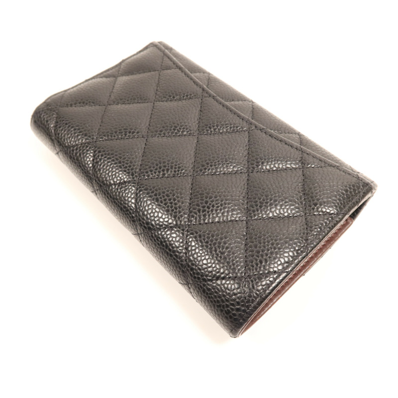 CHANEL 牛皮皮革Medium Wallet銀扣錢包-3