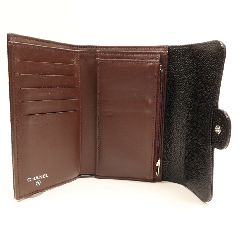 CHANEL 牛皮皮革Medium Wallet銀扣錢包-5