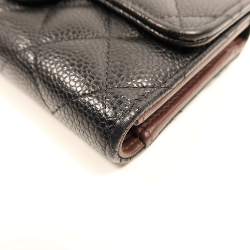 CHANEL 牛皮皮革Medium Wallet銀扣錢包-9