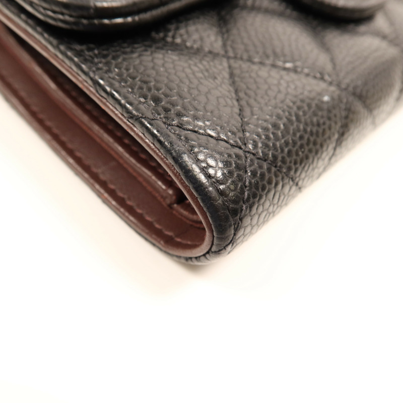 CHANEL 牛皮皮革Medium Wallet銀扣錢包-10