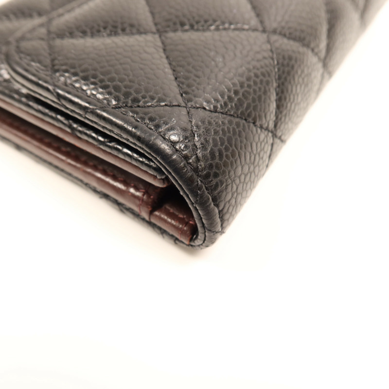 CHANEL 牛皮皮革Medium Wallet銀扣錢包-11