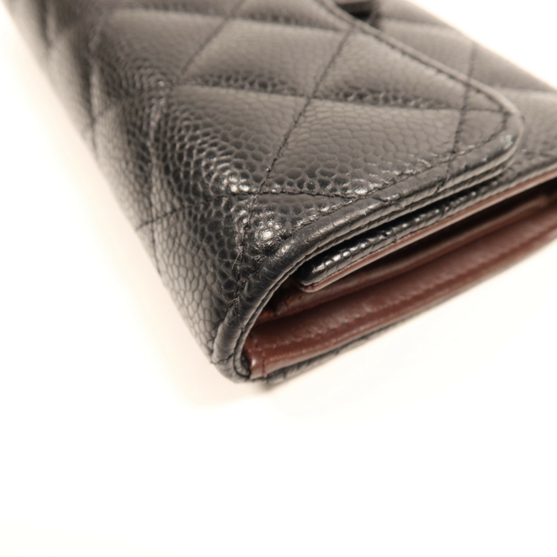 CHANEL 牛皮皮革Medium Wallet銀扣錢包-12