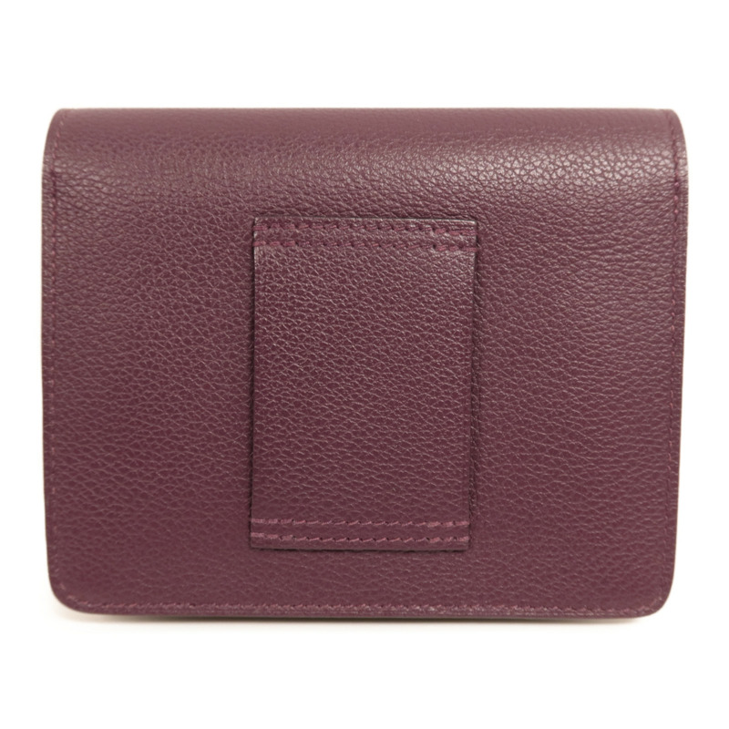 HERMES Evercolour皮革Roulis Slim金扣手拿包Cassis-1