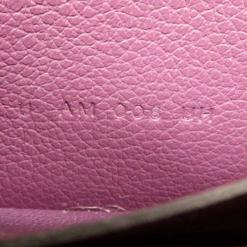 HERMES Evercolour皮革Roulis Slim金扣手拿包Cassis-10