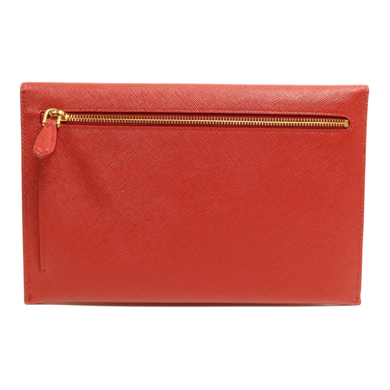 PRADA 牛皮皮革Envelope Clutch Bag金扣手拿包-1
