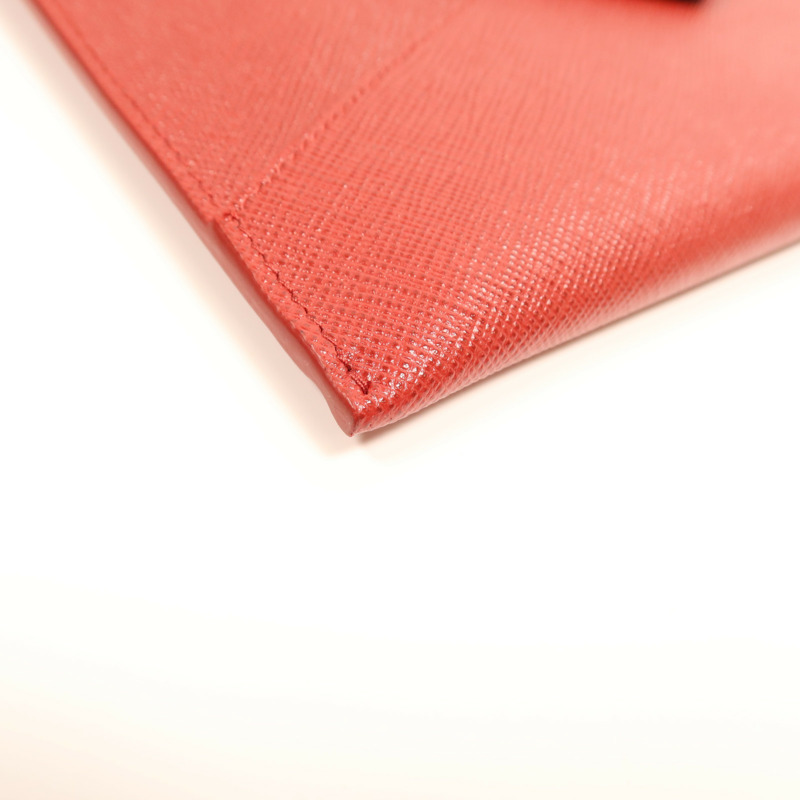 PRADA 牛皮皮革Envelope Clutch Bag金扣手拿包-7