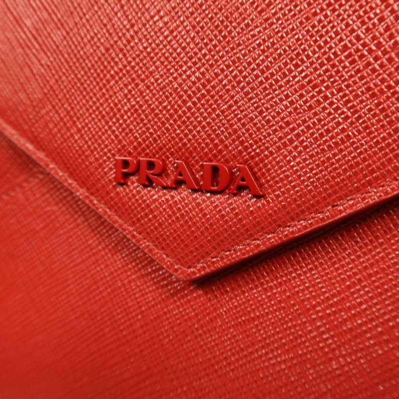 PRADA 牛皮皮革Envelope Clutch Bag金扣手拿包-10
