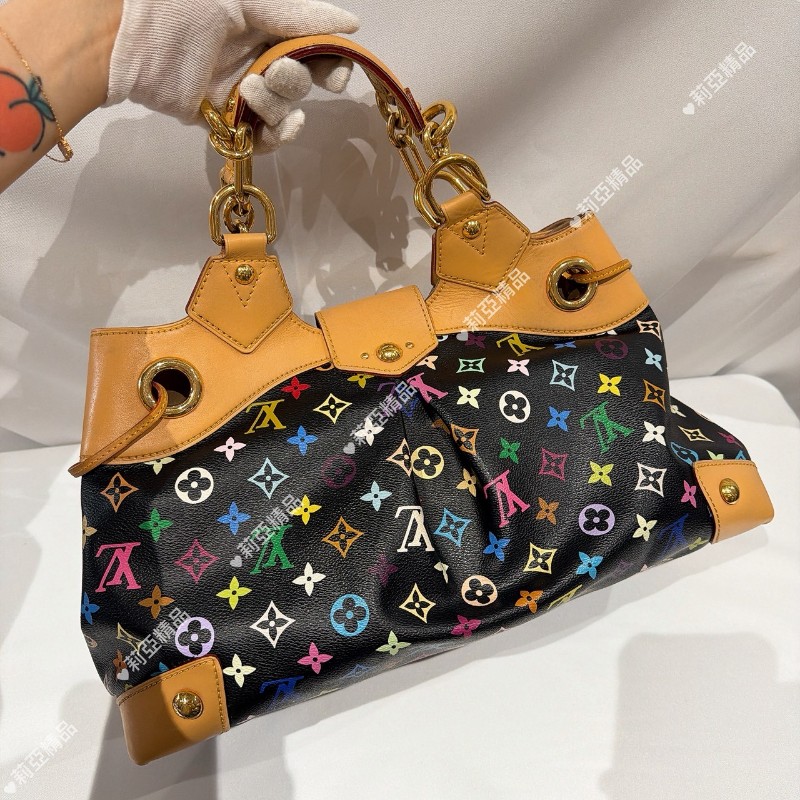 莉亞精品♡LV 黑三彩手提包 二手美包-4