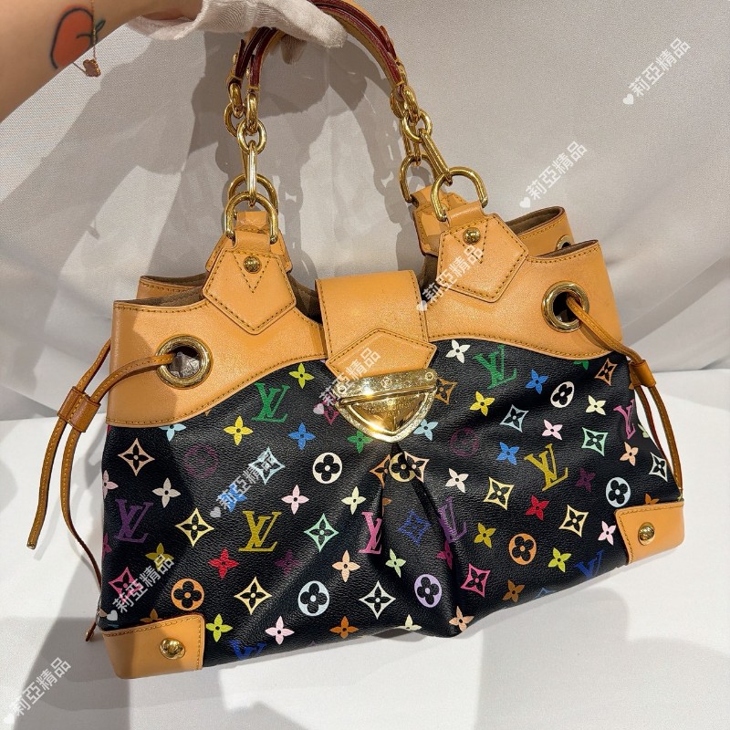 莉亞精品♡LV 黑三彩手提包 二手美包-5