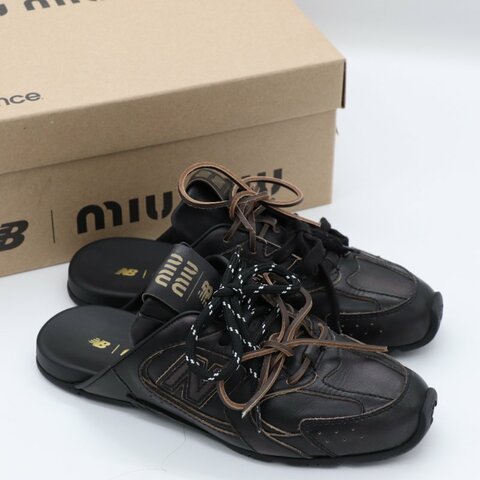 【閒置品♥️試穿過】MiuMiu 繆繆 x New Balence  530 SL裝飾 小牛皮 祼跟鞋 EU36 1/2｜專櫃 42,000