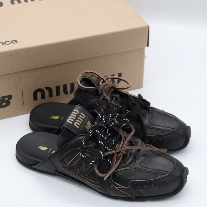 【閒置品♥️試穿過】MiuMiu 繆繆 x New Balence 530 SL裝飾 小牛皮 祼跟鞋 EU36 1/2|專櫃 42,000-0
