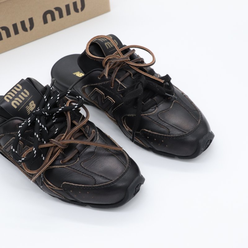 【閒置品♥️試穿過】MiuMiu 繆繆 x New Balence 530 SL裝飾 小牛皮 祼跟鞋 EU36 1/2|專櫃 42,000-3