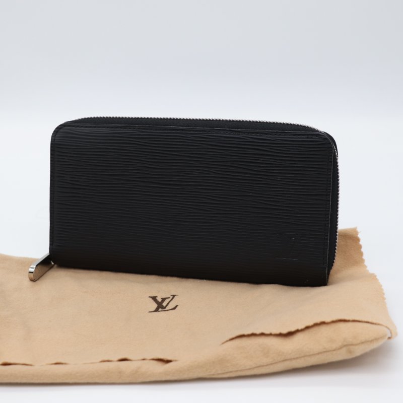 Louis Vuitton 路易威登 EPI 水波紋 全黑 牛皮 拉鍊 長夾 錢包-0