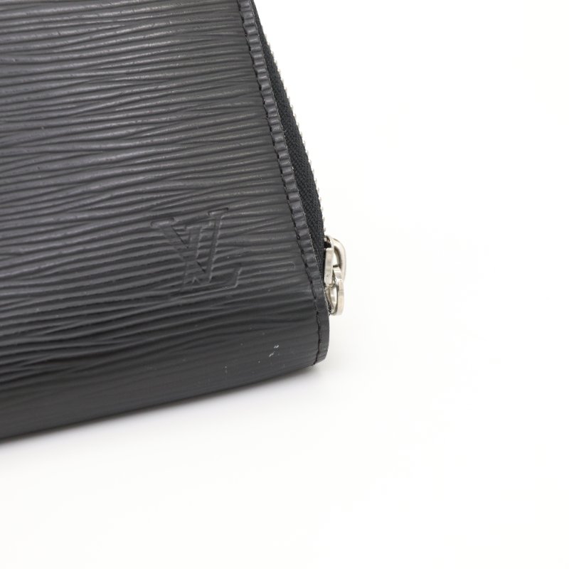Louis Vuitton 路易威登 EPI 水波紋 全黑 牛皮 拉鍊 長夾 錢包-1
