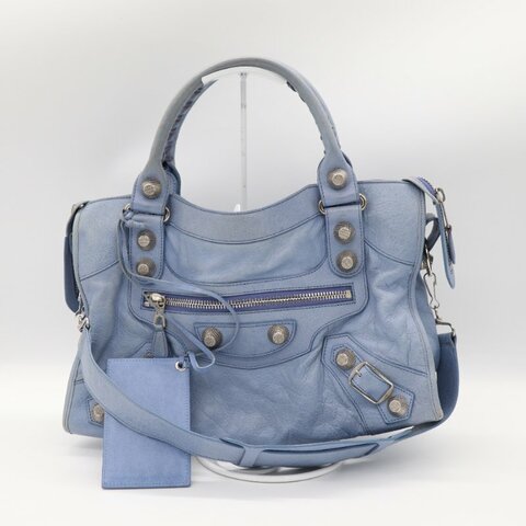 Balenciaga 巴黎世家 薰衣草紫 牛皮 機車包 單肩包