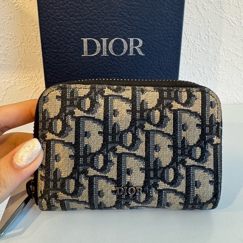 Dior藍緹花ㄇ拉零錢包-1