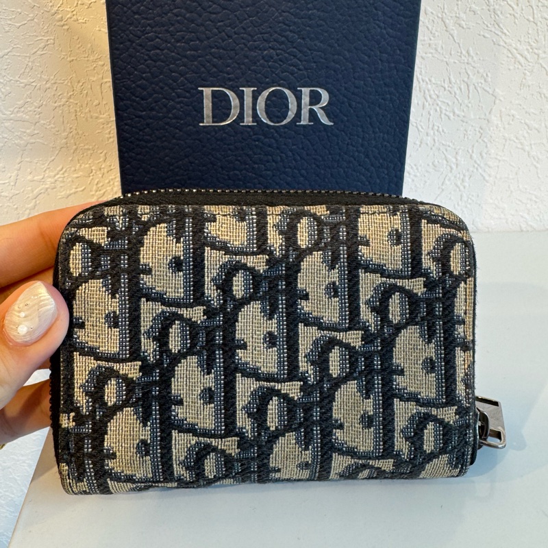 Dior藍緹花ㄇ拉零錢包-2