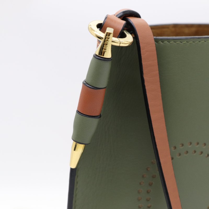 Loewe 羅威 Anagram Gate 豆綠色 牛皮 水桶 單肩包 斜挎包-3