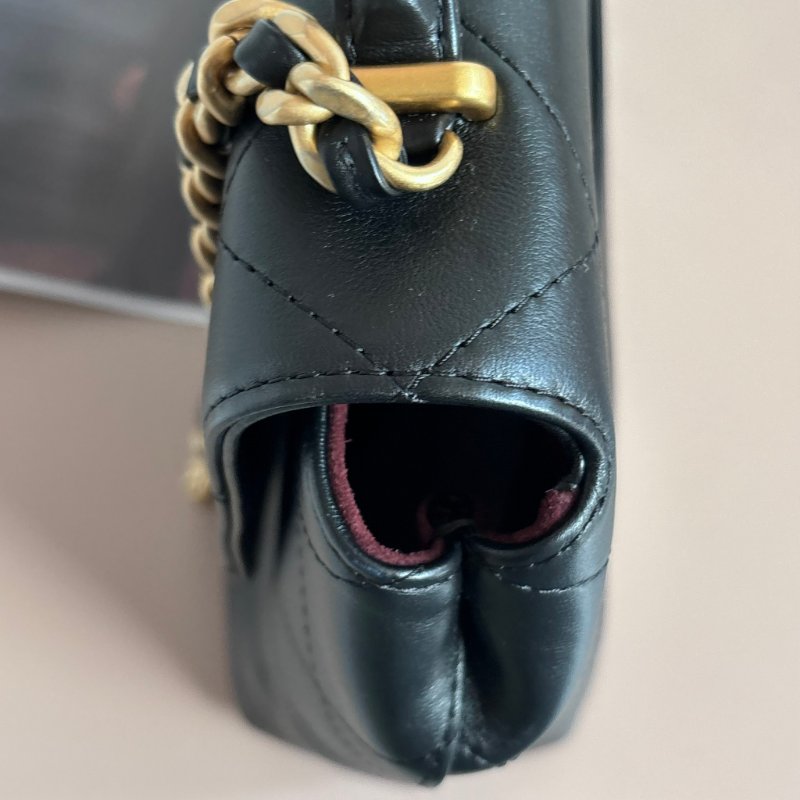 ::CHANEL:: 黑色皮革大款雙C口蓋包手提包 肩背包 鏈包 Maxi flap bag with top handle-14