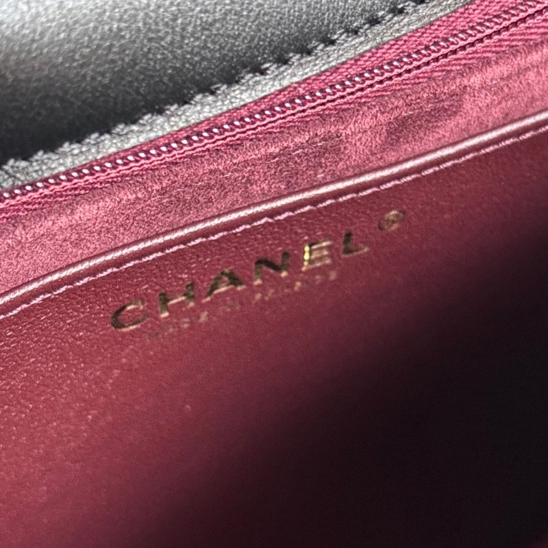 ::CHANEL:: 黑色皮革大款雙C口蓋包手提包 肩背包 鏈包 Maxi flap bag with top handle-27