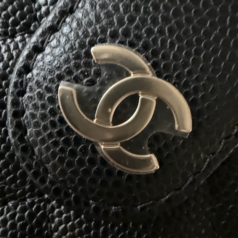 Chanel 雙拉鏈 零錢包 荔枝皮金釦 非常稀有❤️-3