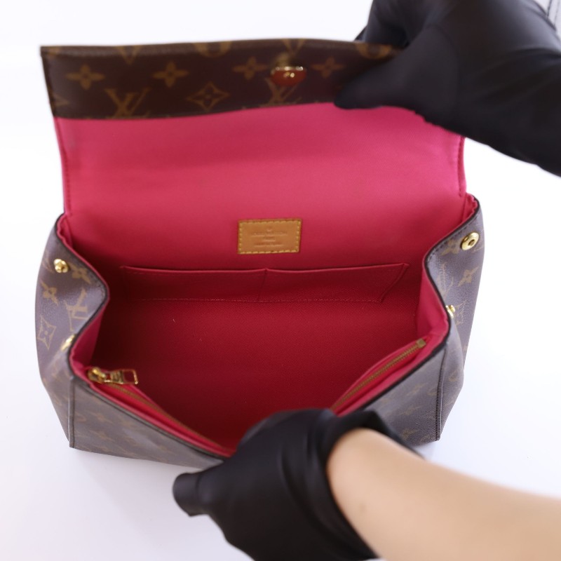 LV Culny BB 老花克魯尼 老花配玫紅肩帶 手提包 肩背包-9