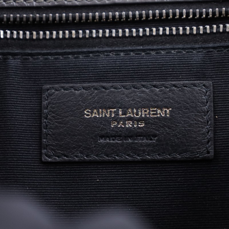 YSL NIKI鏈條包 灰銀中號 油蠟皮 菱格紋 肩背包斜背包-15