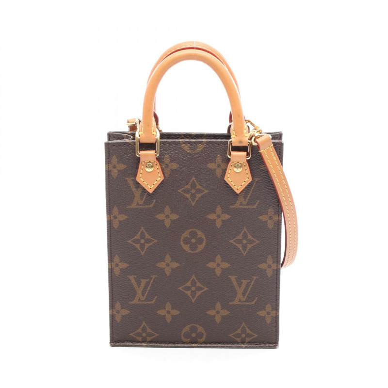 LOUIS VUITTON Petit Sac Plat 單肩包 手提包 M69442 Monogram 帆布 二手 女士-0