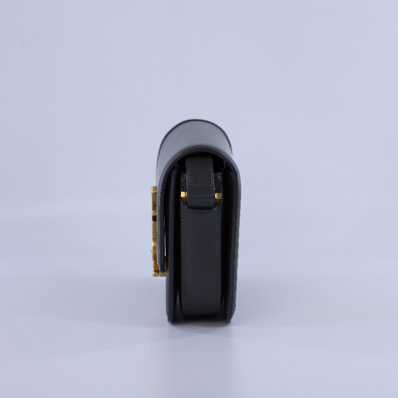 YSL聖羅蘭 Soferino岩石灰光面牛皮小號豆腐包 前翻口蓋肩背包-2