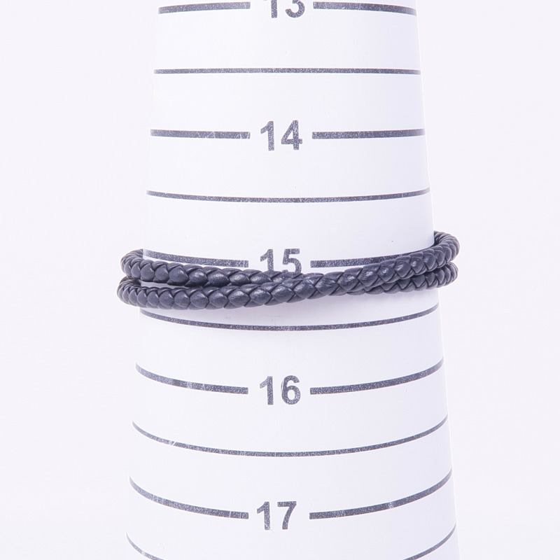 HERMES Swift皮革Roulis Double Tour Bracelet銀扣手帶Noir-9