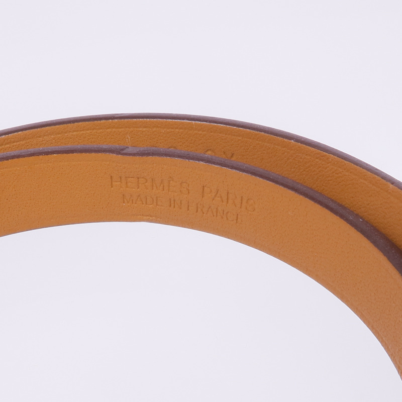 HERMES Swift皮革Mini Kelly Double Bracelet金扣手帶Etoupe-9