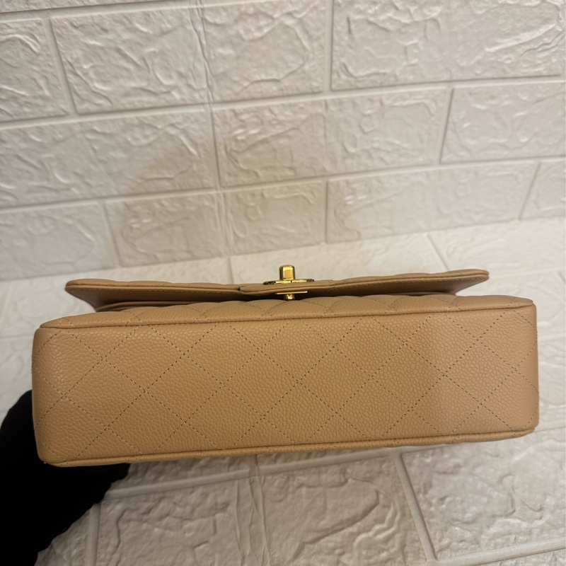 chanel奶茶色荔枝皮金雙C coco25-2