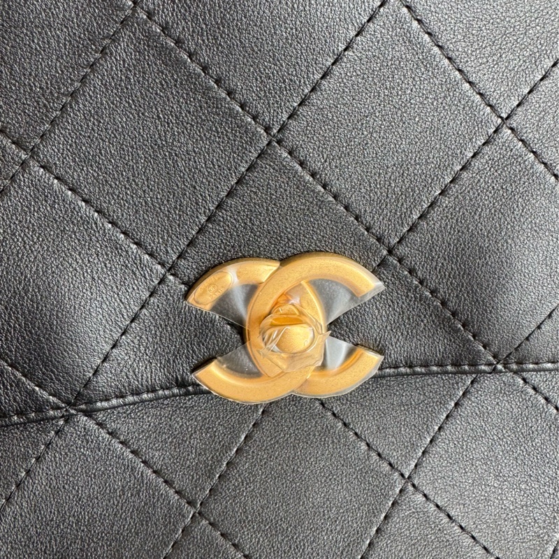 chanel黑大菱格金雙C手提肩背公事包💼-2