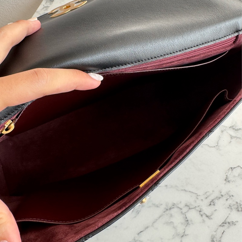 chanel黑大菱格金雙C手提肩背公事包💼-27