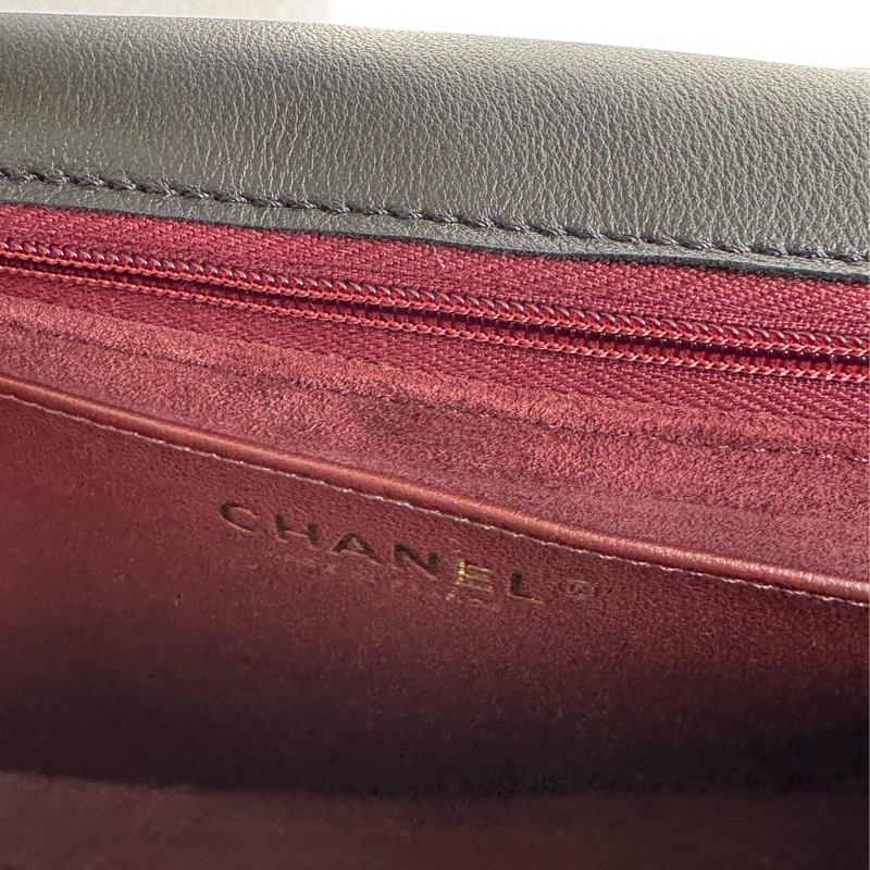 chanel黑大菱格金雙C手提肩背公事包💼-34