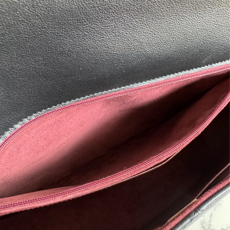 chanel黑大菱格金雙C手提肩背公事包💼-36