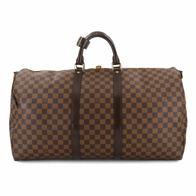 Louis Vuitton Damier Keepall Bandouliere 55 兩用波士頓單肩包,Ebene 皮革材質,N41414-1