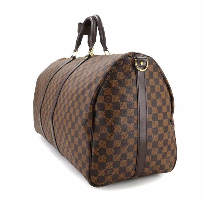 Louis Vuitton Damier Keepall Bandouliere 55 兩用波士頓單肩包,Ebene 皮革材質,N41414-2